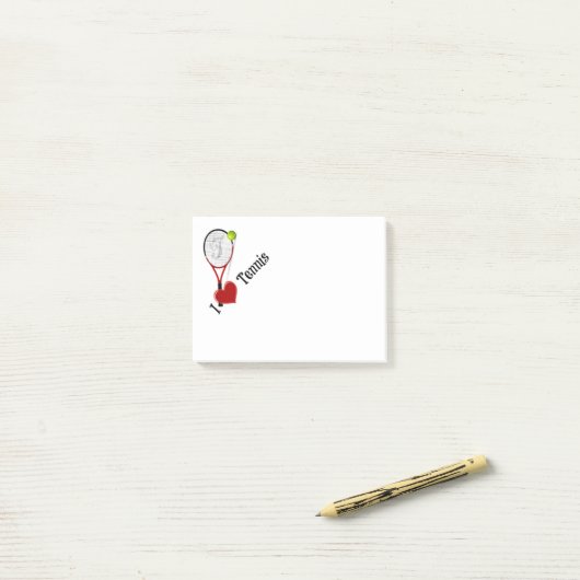 I Love Tennis, ball and racquet Post-it® Notes (Op bureau)