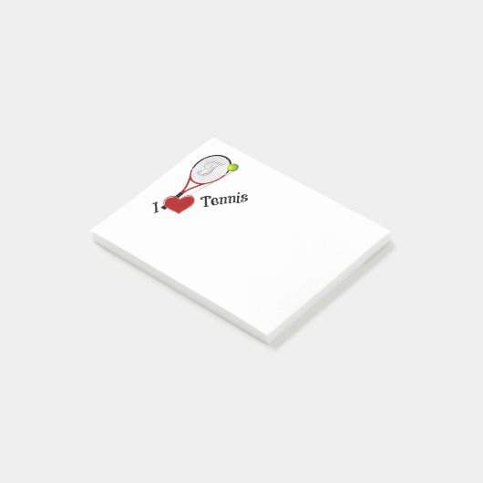 I Love Tennis, ball and racquet Post-it® Notes (Schuin)