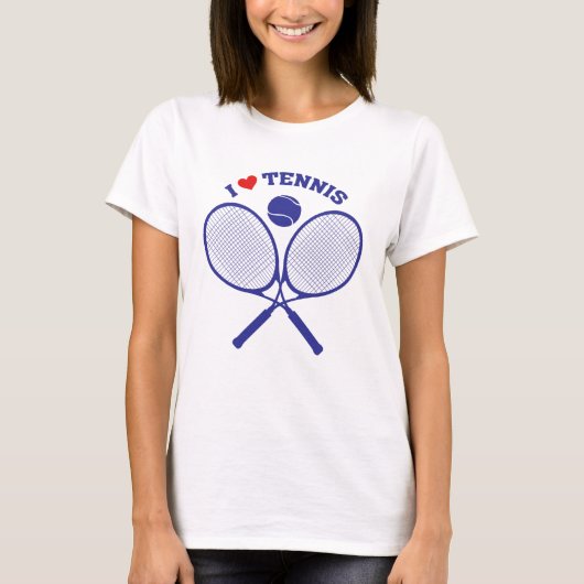 I Love Tennis Crossed Rackets Tennis t shirt (Voorkant)