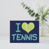 I Love Tennis Cute Briefkaart (Staand voorkant)
