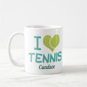 I Love Tennis Cute Custom Koffiemok (Links)