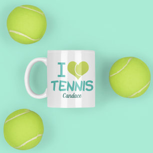 I Love Tennis Cute Custom Koffiemok