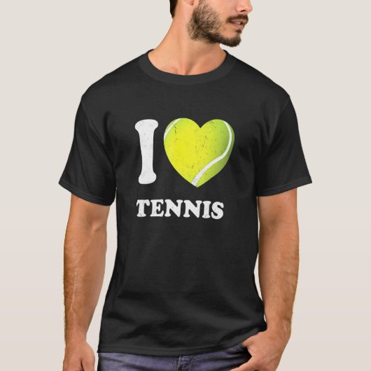 I Love Tennis I Heart T-shirt (Voorkant)