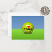 I Love Tennis - kleurrijk design Notitiekaartje (Voorkant / Achterkant in situ)