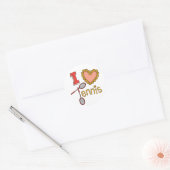 I Love Tennis Ronde Sticker (Envelop)