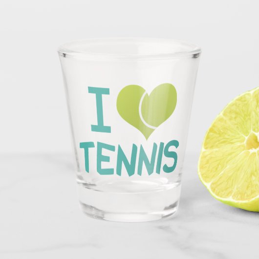 I Love Tennis Shot Glas (Voorkant)