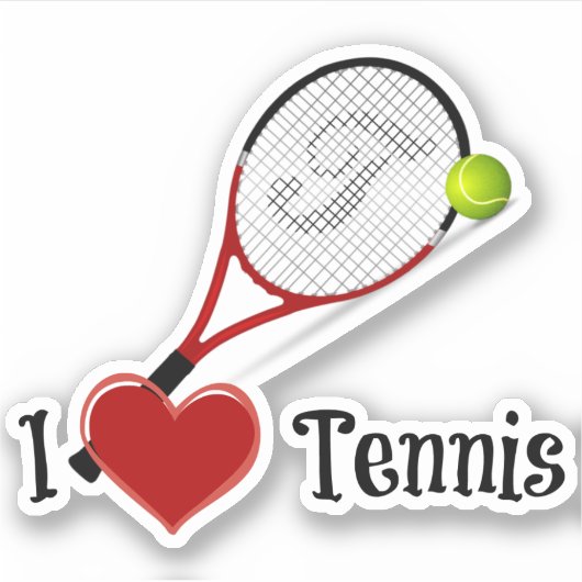 I Love Tennis Sticker (Voorkant)