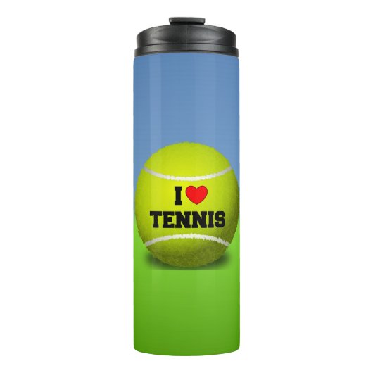 I Love Tennis - tennis ball - gras Thermosbeker (Voorkant)