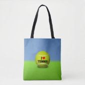 I Love Tennis - tennis ball - gras Tote Bag (Voorkant)