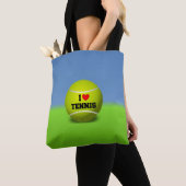 I Love Tennis - tennis ball - gras Tote Bag (Dichtbij)