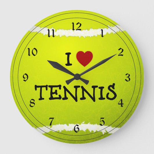 I Love Tennis - Tennis Ball Grote Klok (Voorkant)