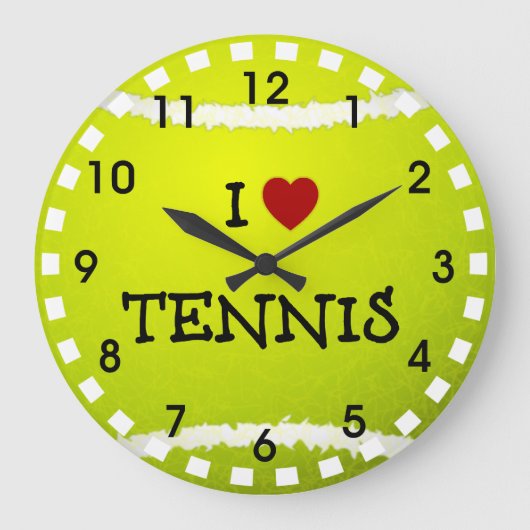 I Love Tennis - Tennis Ball Grote Klok (Voorkant)