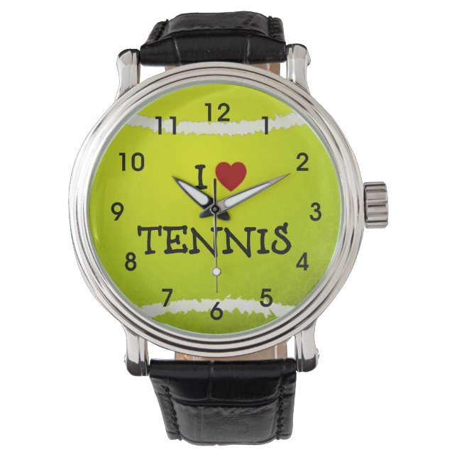 I Love Tennis - Tennis Ball Horloge (Voorkant)