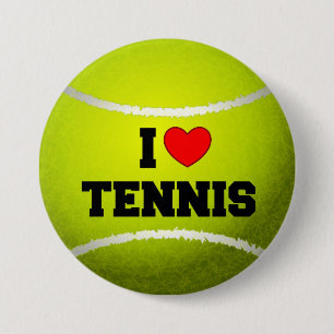 I Love Tennis - tennisbal - gras Ronde Button 7,6 Cm