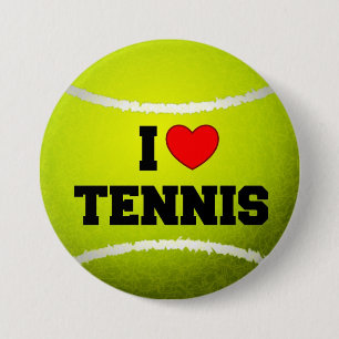 I Love Tennis - tennisbal - gras Ronde Button 7,6 Cm