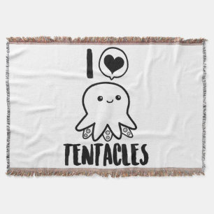 I Love Tentacles T-shirt Schattige Octopus T-shirt Deken