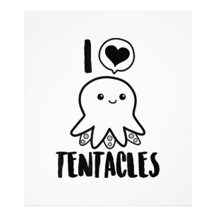 I Love Tentacles T-shirt Schattige Octopus T-shirt Foto Afdruk