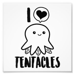 I Love Tentacles T-shirt Schattige Octopus T-shirt Foto Afdruk