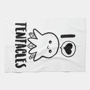 I Love Tentacles T-shirt Schattige Octopus T-shirt Theedoek