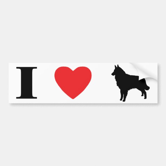 I Love Tervurens Bumpersticker (Voorkant)