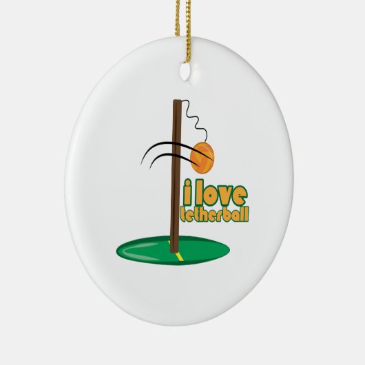 I Love Tetherball Keramisch Ornament (Rechts)