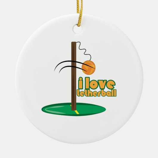 I Love Tetherball Keramisch Ornament (Voorkant)