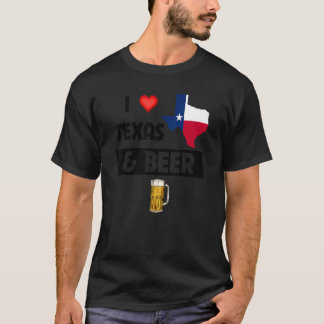 I Love Texas and Beer Glass Mok Drink Brouwerij A T-shirt