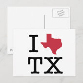 I Love texas Briefkaart (Voorkant / Achterkant)