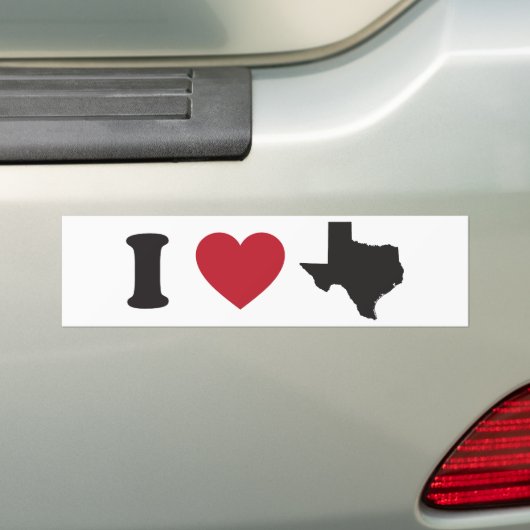 I Love Texas Bumpersticker (Op auto)