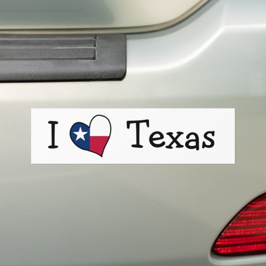 I Love Texas Bumpersticker (Op auto)