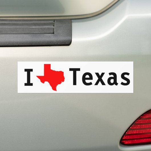 I Love (Texas) Bumpersticker (Op auto)