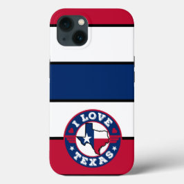 I Love Texas Color Matched Stripes Retro Flag Case-Mate iPhone Case