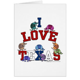 I Love Texas-Colorful Armadillos