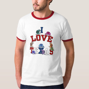 I Love Texas-Colorful Armadillos T-shirt