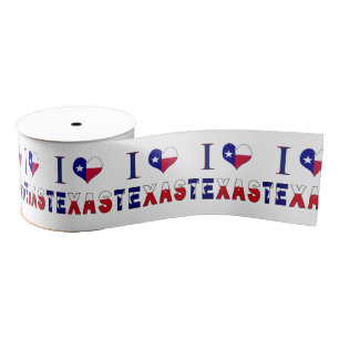 I Love Texas Flag Grosgrain Lint