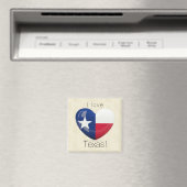I Love Texas Flag Heart Cutout Magneet (Insitu (Vaatwasser))