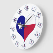 I Love Texas Flag Heart Grote Klok (Hoek)