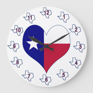 I Love Texas Flag Heart Grote Klok