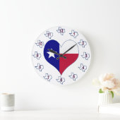 I Love Texas Flag Heart Grote Klok (Huis)