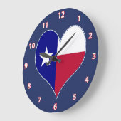 I Love Texas Flag Heart Grote Klok (Hoek)