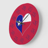 I Love Texas Flag Heart Grote Klok (Hoek)