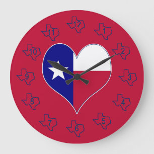 I Love Texas Flag Heart Grote Klok