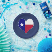 I Love Texas Flag Heart Papieren Bordje (Feest)