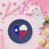 I Love Texas Flag Heart Papieren Bordje (Feest)