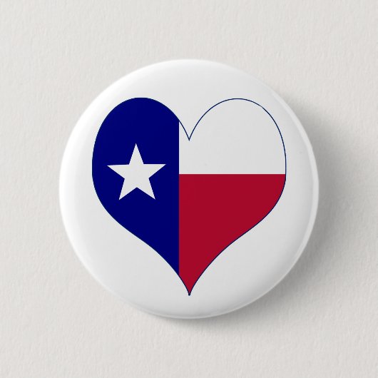 I Love Texas Flag Heart Ronde Button 5,7 Cm (Voorkant)
