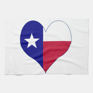 I Love Texas Flag Heart Theedoek