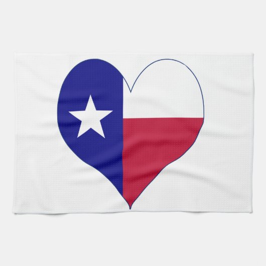 I Love Texas Flag Heart Theedoek (Horizontaal)
