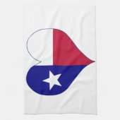 I Love Texas Flag Heart Theedoek (Verticaal)