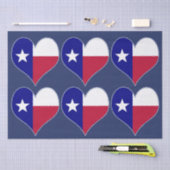 I Love Texas Flag Heart Tissuepapier (Craft)