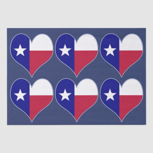I Love Texas Flag Heart Tissuepapier (Voorkant)